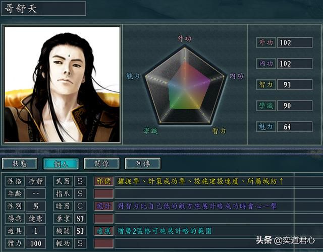 三国志11侠骨留香昆仑派势力介绍(昆仑派核心武将属性一览)