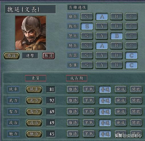 三国志11：盘点二十个需要重新设计特技的武将