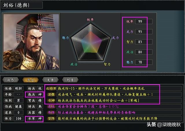 三国志11真英雄_刘备和刘裕属性和特技介绍