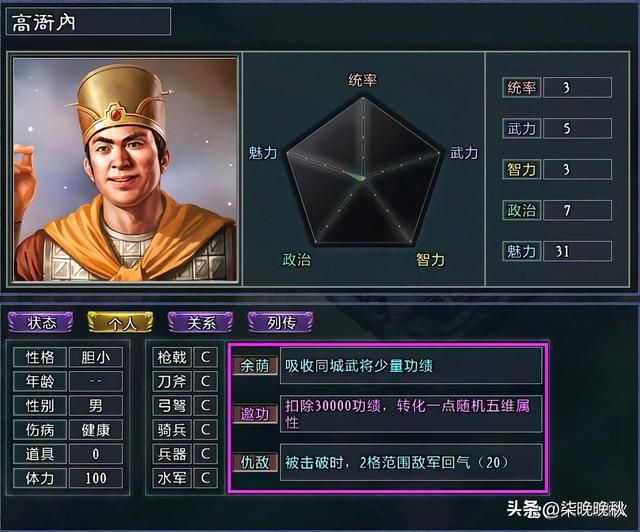 三国志11MOD水浒中的奇葩武将大盘点