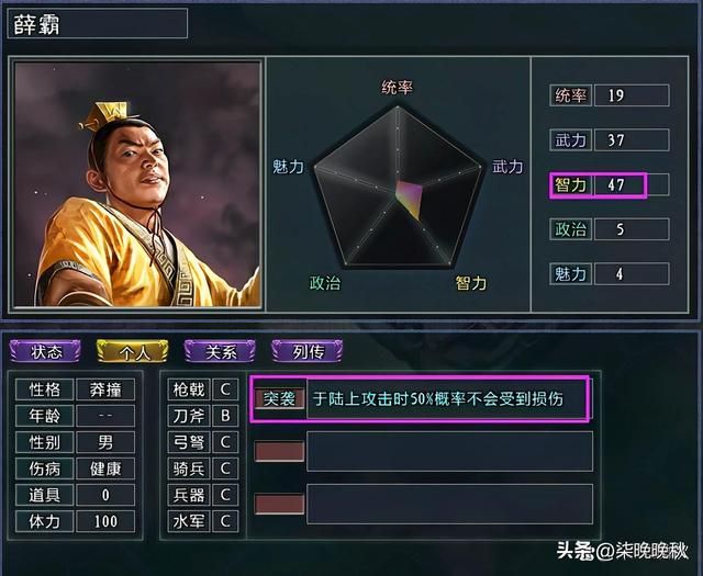 三国志11MOD水浒中的奇葩武将大盘点