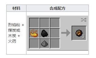 我的世界火焰弹怎么做？需要哪些材料