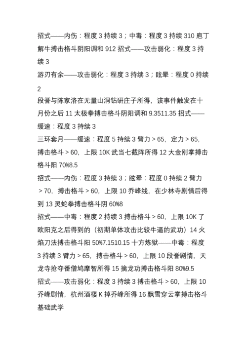 金庸群侠传武功大全和修炼条件金庸群侠传修炼武功有什么秘诀