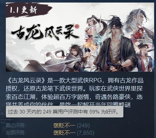 2024年用情怀换销量的国产武侠新游卖不动了?发售两个月提桶跑路