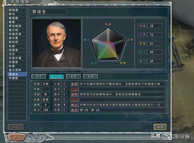 三国志11四海清一：美国：华盛顿势力综合分析