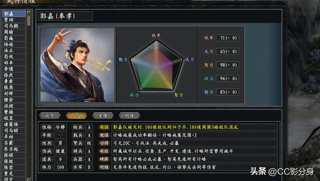 三国志11惊鸿：鬼才谋主：郭嘉