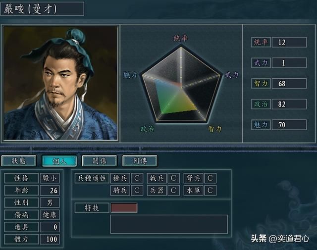三国志11：这些人能力相当平庸，对于小势力的主公而言却是救世主