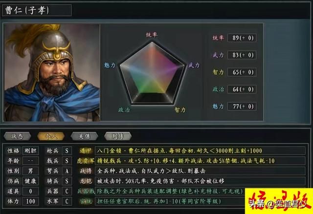 三国志11：曹魏五大族将在惊鸿版的综合战力排位，强者盒饭吃得早