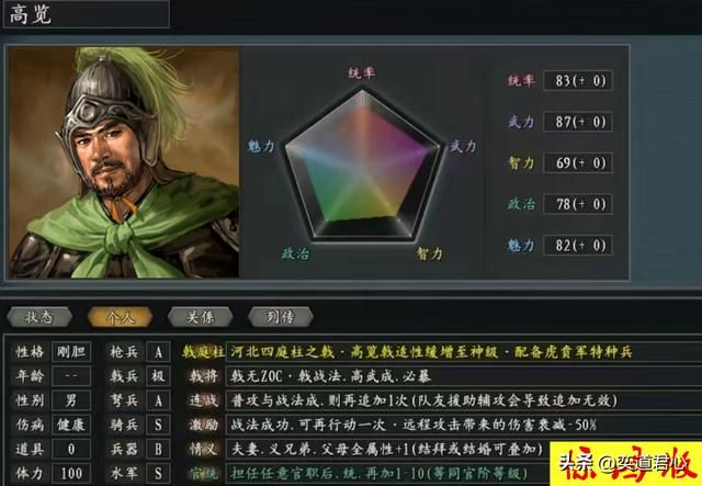 三国志11：河北四将在惊鸿版战力排名大洗牌，不起眼的白板翻身了