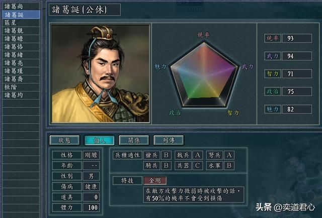 三国志11：姓诸葛的角色里有四人可以培养成一线猛将，你留意过吗