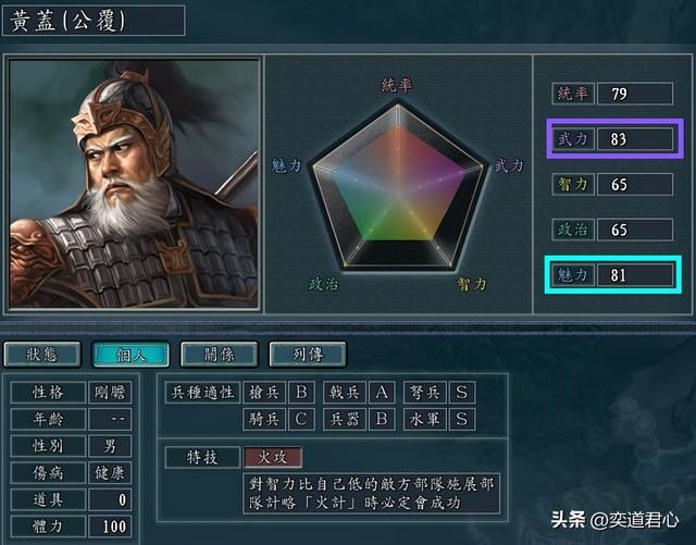 三国志11：武魅双高的角色游戏里共有几位，按照80点为标准是这些