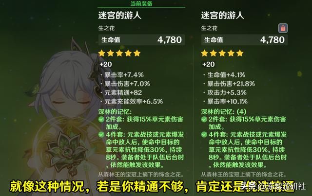 原神:纳西妲培养攻略,圣遗物词条选择,武器优先级对比