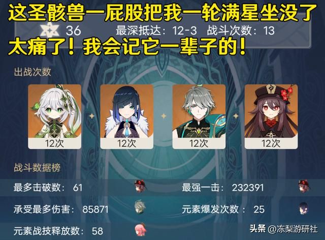 原神：3.4深渊易翻车点汇总！圣骸兽爆发破万，三剑鬼再度复刻