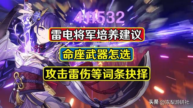 原神:雷电将军培养建议,命座武器怎选,攻击雷伤等词条抉择