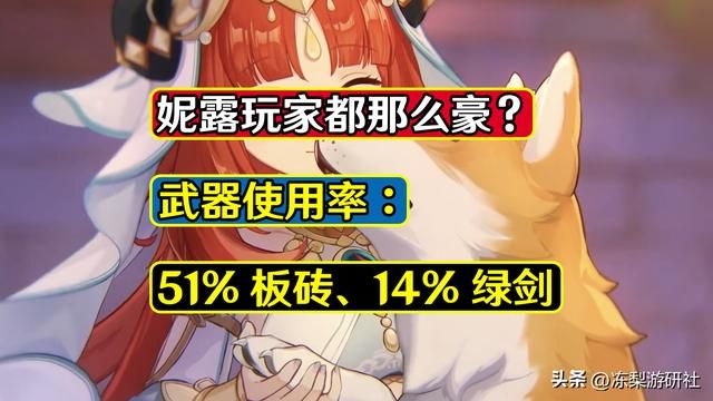 原神:妮露玩家都那么豪?半数人佩戴专武板砖,绿剑使用者也不少