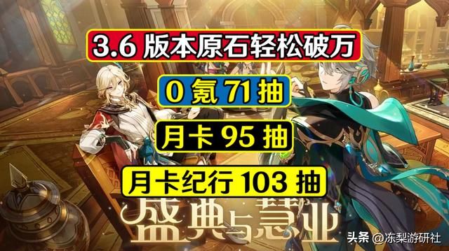 原神:3.6版本0氪71抽!原石轻松破万,资源获取汇总