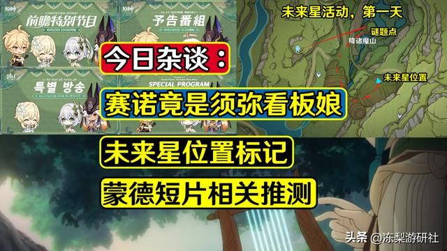 原神：赛诺竟是须弥看板娘，未来星位置标记，蒙德短片只是开始