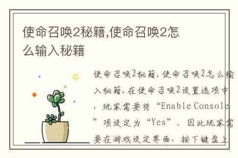 使命召唤2攻略秘籍详解，使命召唤2怎么过关