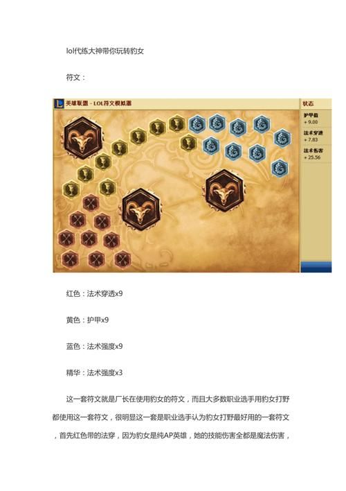 Lol豹女打野符文,lol豹女是哪个英雄