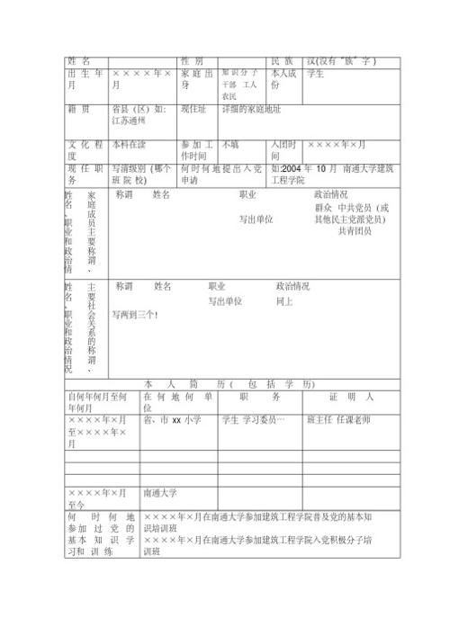 家庭出身怎么填写，政审家庭出身怎么填