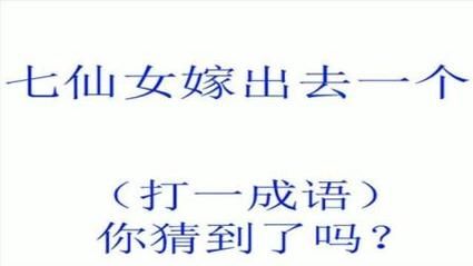 七仙女嫁出一个是什么谜语，七仙女嫁出去一个猜一个成语