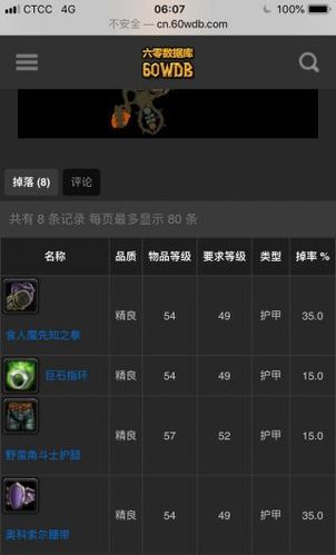 黑石深渊掉落速览：最全物品列表及属性介绍