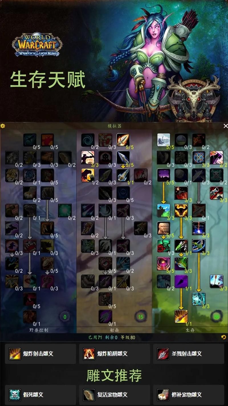 生存猎人天赋加点推荐:命中与输出兼顾