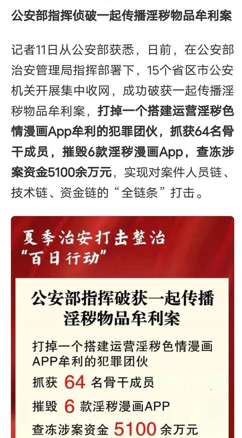 6款淫秽APP被摧毁：64名犯罪嫌疑人落网，涉案金额超5千万