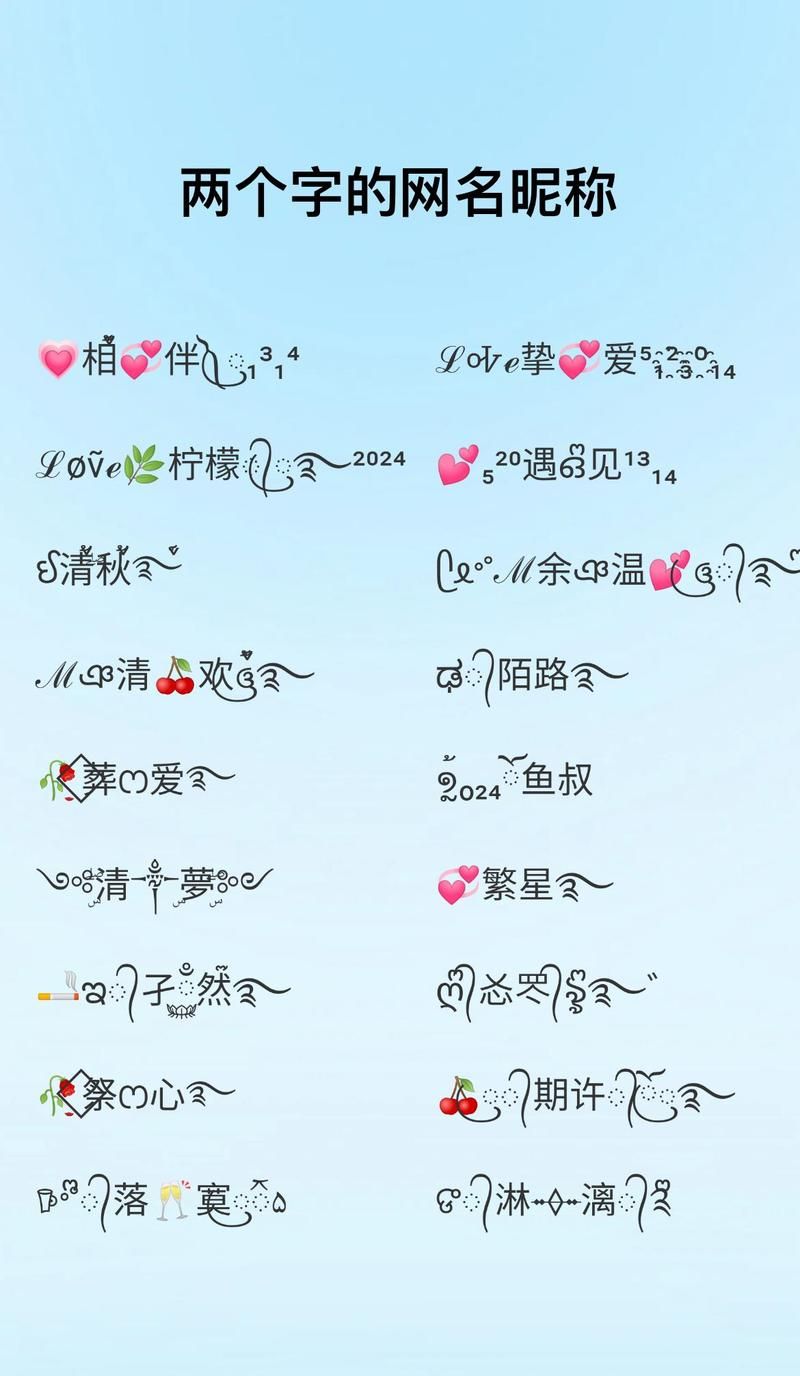 起个霸气的游戏名!两字id大全,简单又好记!