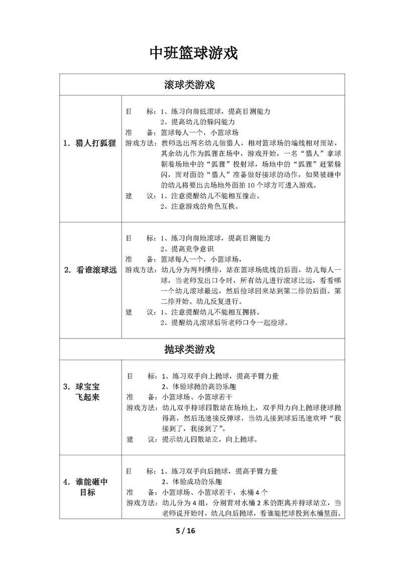 适合中班的户外活动游戏名称，简单又好玩！