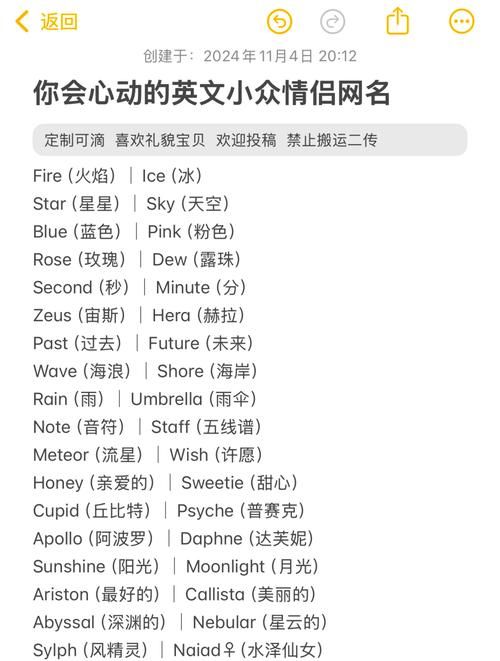 2023最火游戏英文情侣名字 浪漫双人游戏昵称推荐