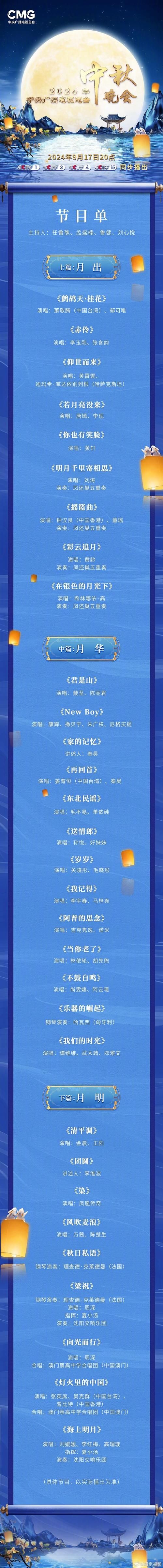 2025央视中秋晚会节目单出炉，精彩内容抢先看