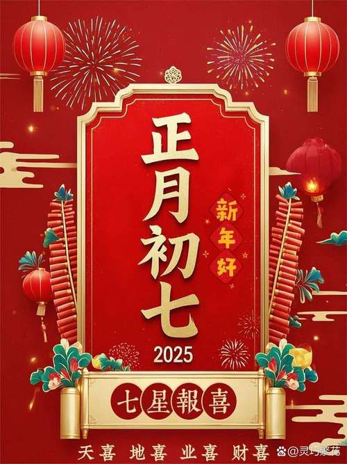 2025正月初七祝福图片下载 高清吉祥如意素材