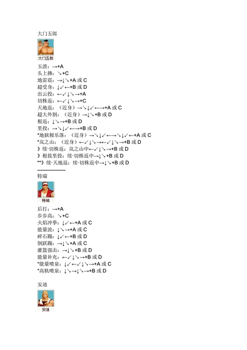kof97出招表大全 拳皇97所有角色必杀技一览
