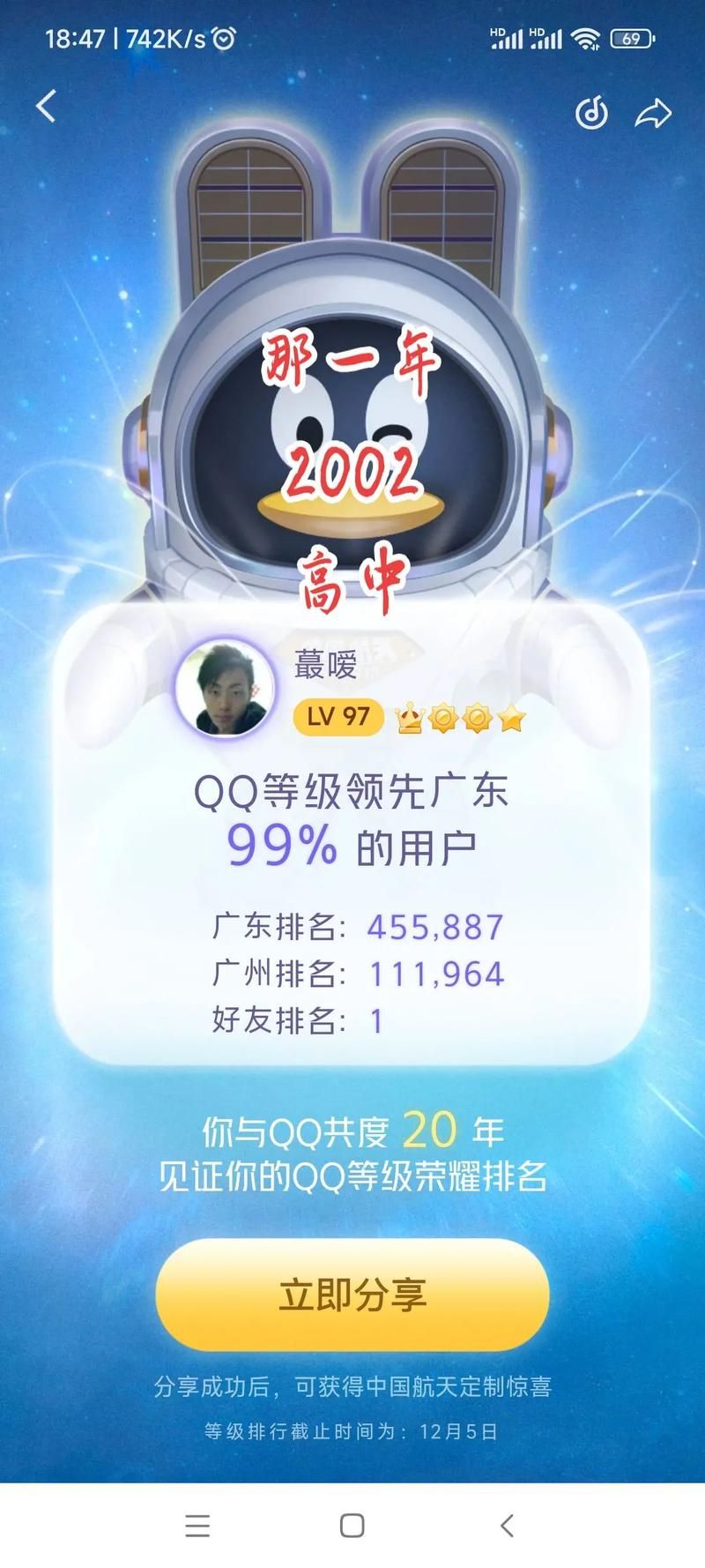 qq空间等级积分最高多少级 来看看你的等级排名