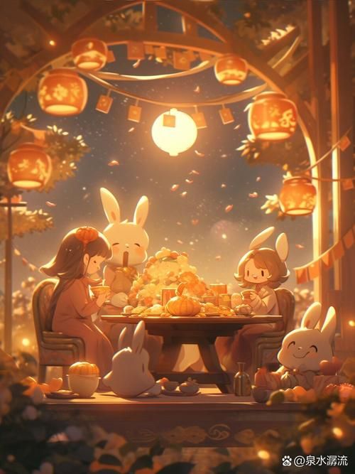 中秋节快乐手机壁纸 月圆夜温馨全家福图片集