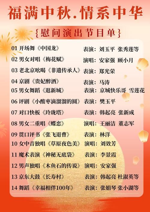 中秋节晚会节目单大揭秘今年有哪些新看点