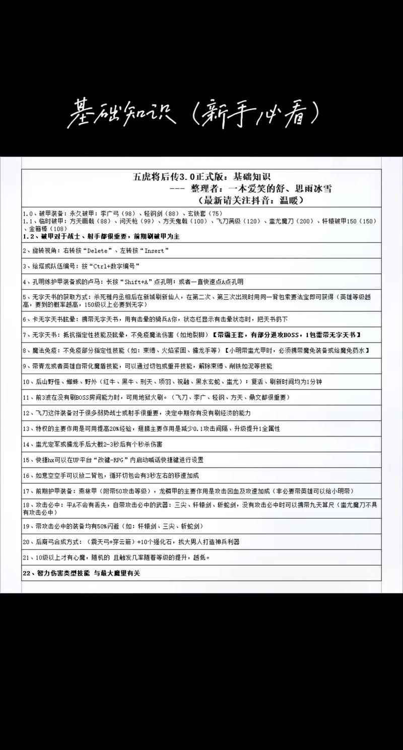 五虎将后传2.6攻略秘籍新手必看指南