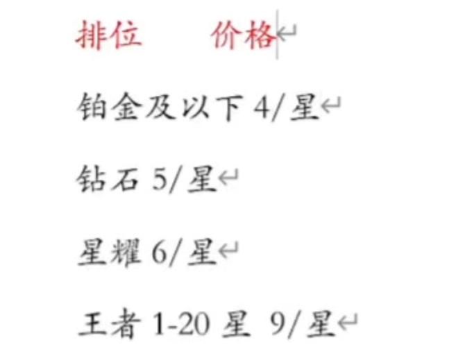 代练lol价格表2024最新报价单段位收费一目了然