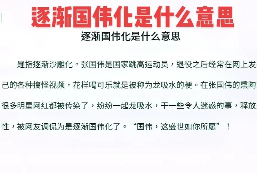 国伟化是什么意思 揭秘这个词背后的故事