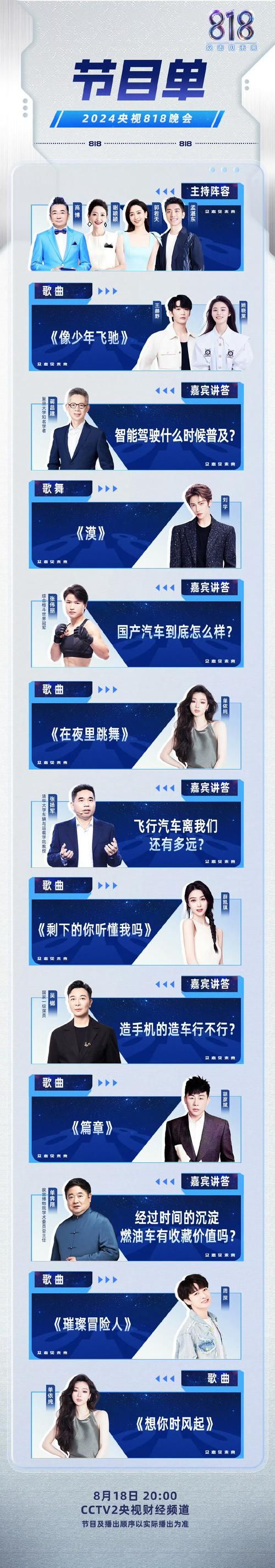 最新818晚会节目单出炉快来看看有哪些明星