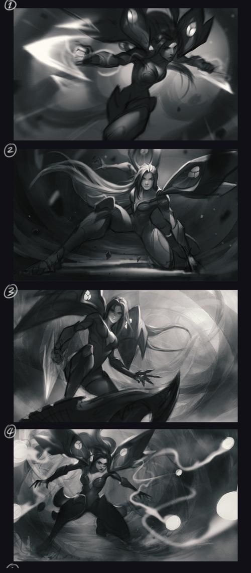 三国梦想女娲无惨图原画设计与创作过程