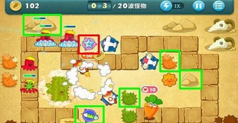 保卫萝卜攻略沙漠7布阵图 轻松过关不用愁