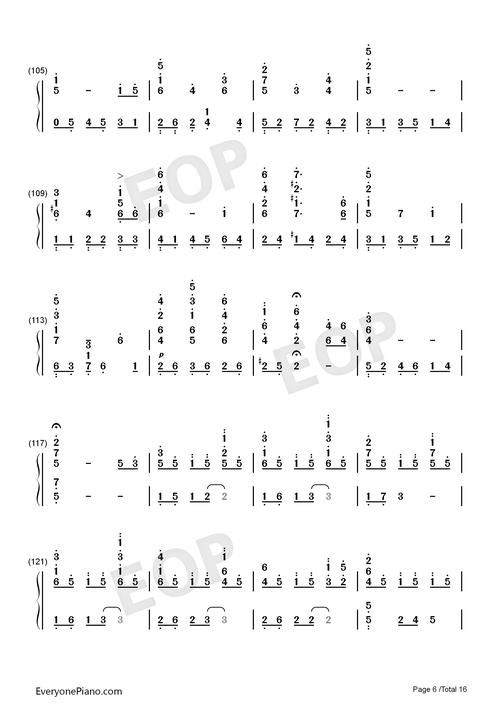 哈尔的移动城堡简谱大全 包含所有经典插曲乐谱