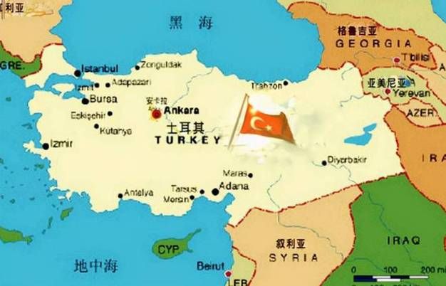 土耳其地图中文版高清大图免费下载