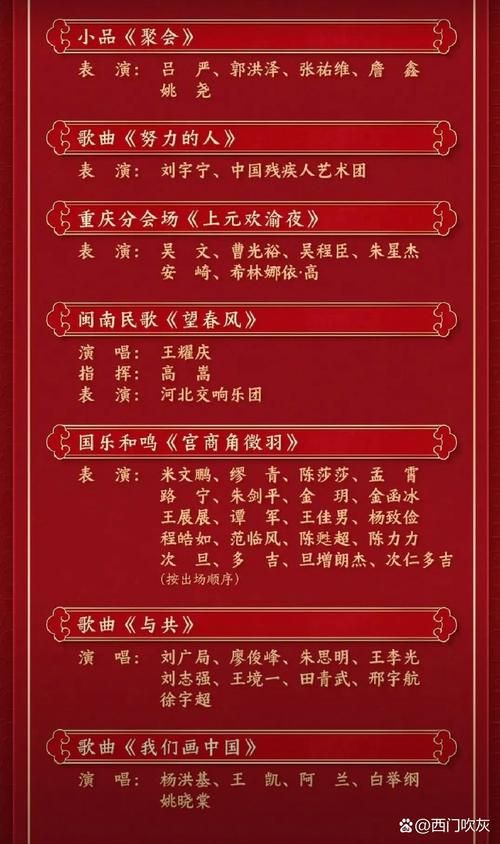 央视元宵晚会节目单完整版快来看看有哪些节目