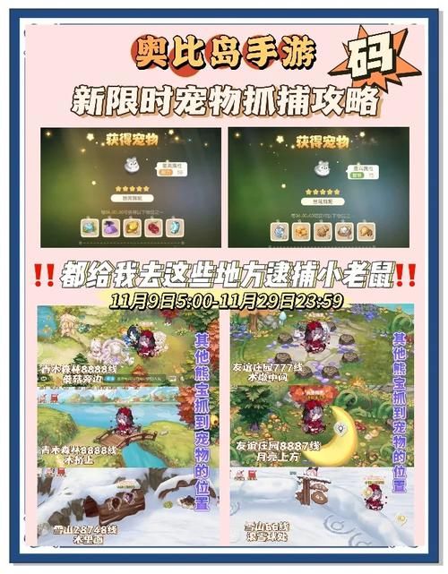 奥比岛宠物怎么获得 稀有宠物捕捉方法大公开