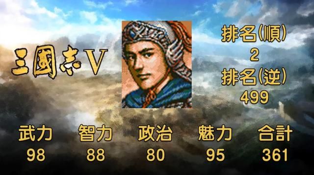 三国志武将名鉴白马银枪赵子龙，武力智力没的说，统帅好像给高了