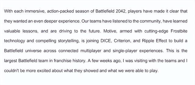 EA CEO称《战地》系列已经吸取了教训