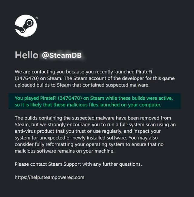 Steam下架带恶意软件免费游戏